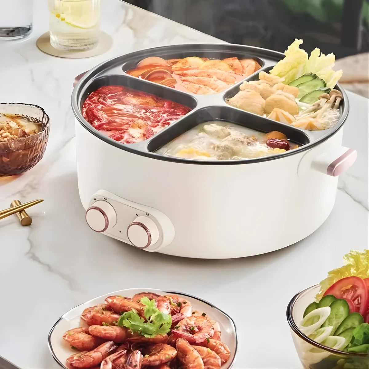 4-Compartment 6L Electric Hot Pot